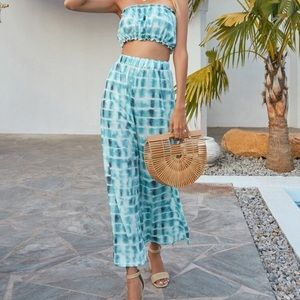 Blue Tie-Dye Two-Piece Set